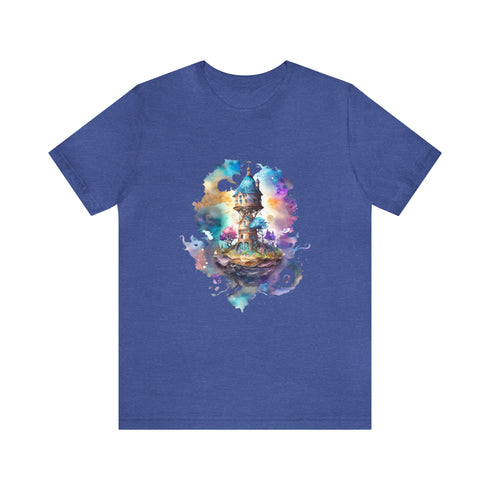 The Wizard's Floating Tower - Short Sleeve Tee Heather True Royal